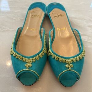Christian Louboutin - aqua slides- Size 40